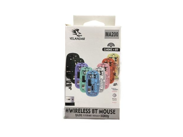 &uu MOUSE PC WIRELES Y BT RECARGABLE TRANSPARENTE MA200